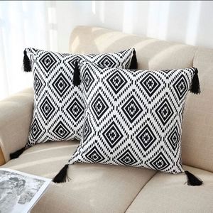 Two Boho Pillow Cases with Tassels